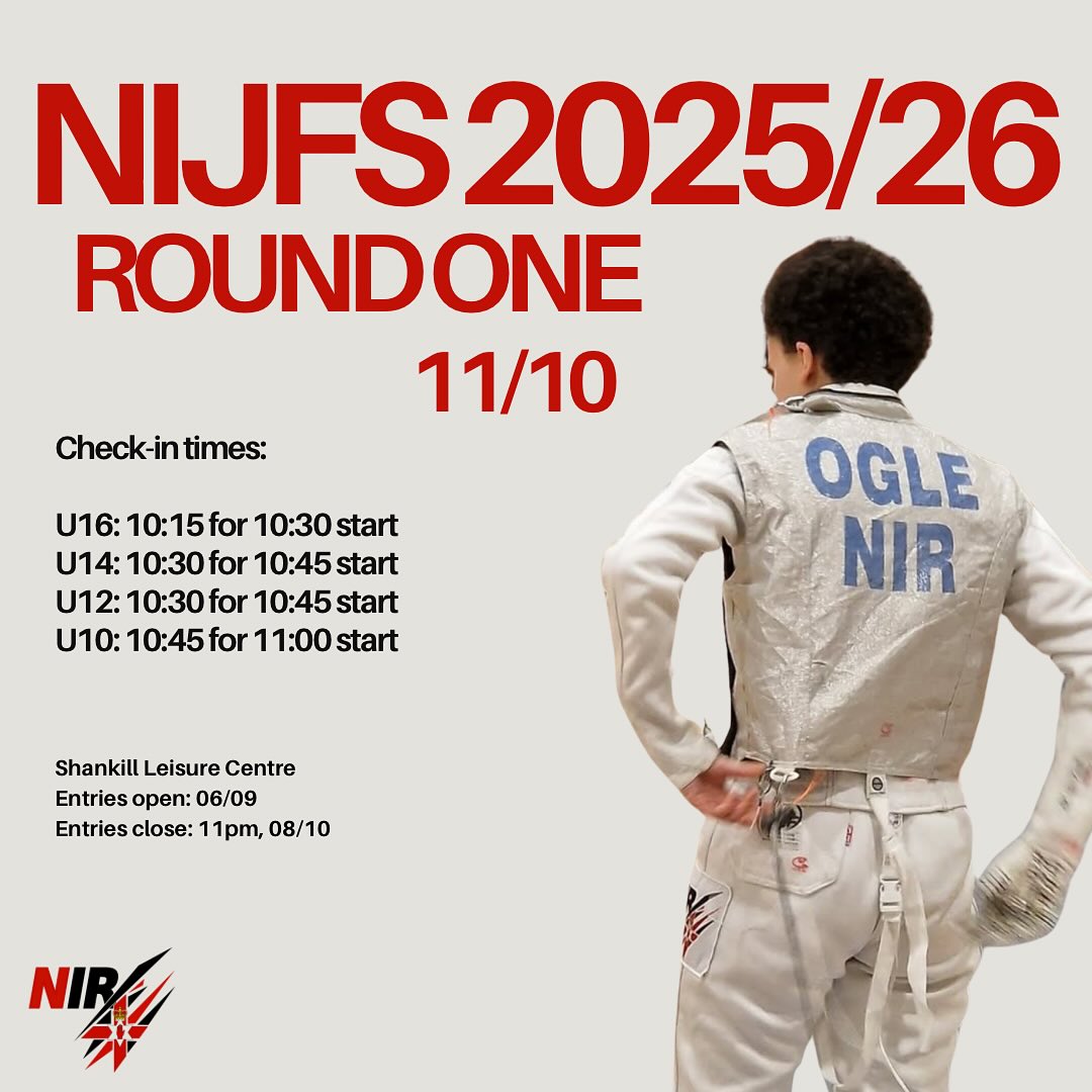 NI Junior Foil Series 2025/2026 – Round 1 – Tickets Available
